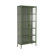 Credenza in acciaio e vetro temperato 2 porte, 180cm, verde