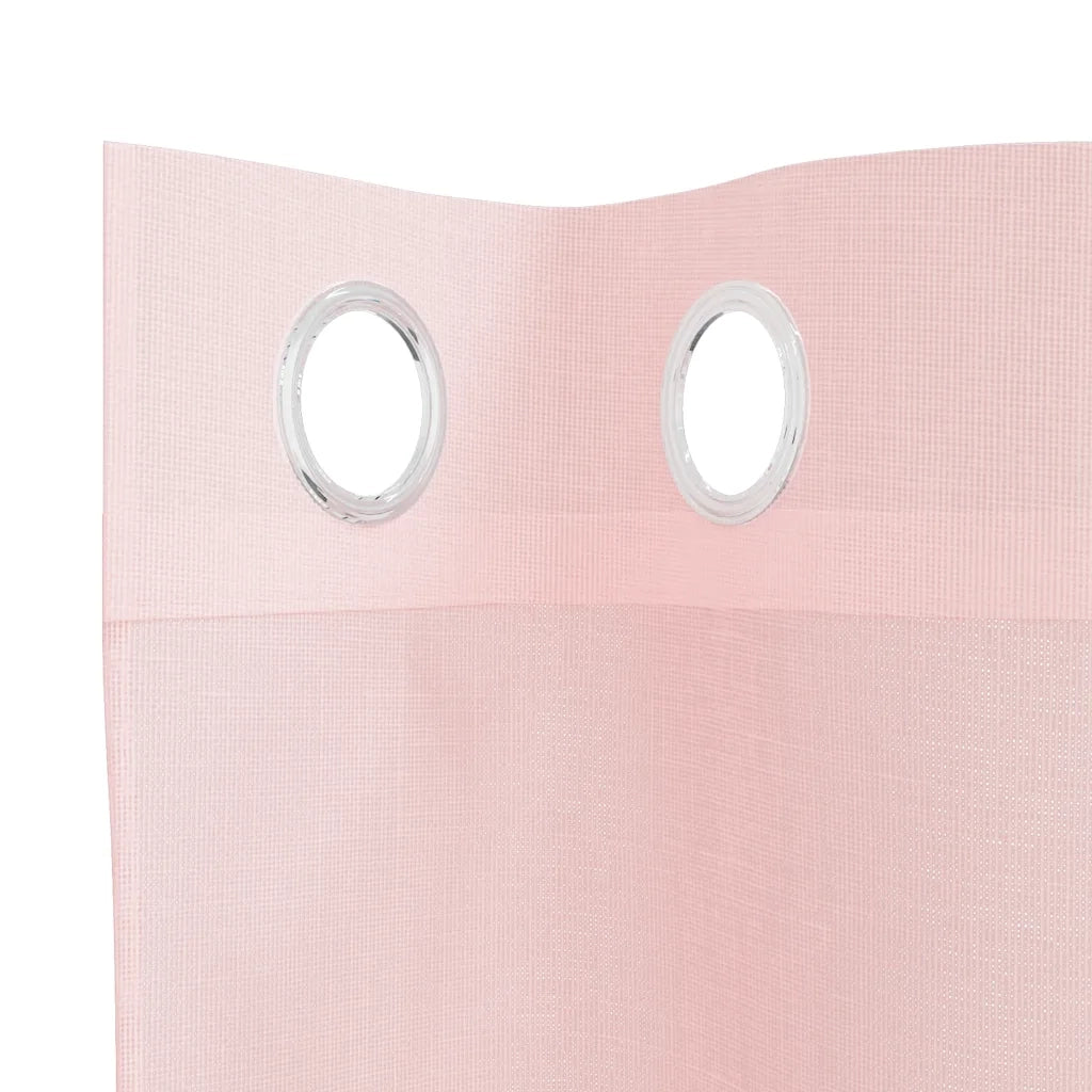 Tende in Voile con Occhielli 2 pz Rosa Chiaro 140x300 cm