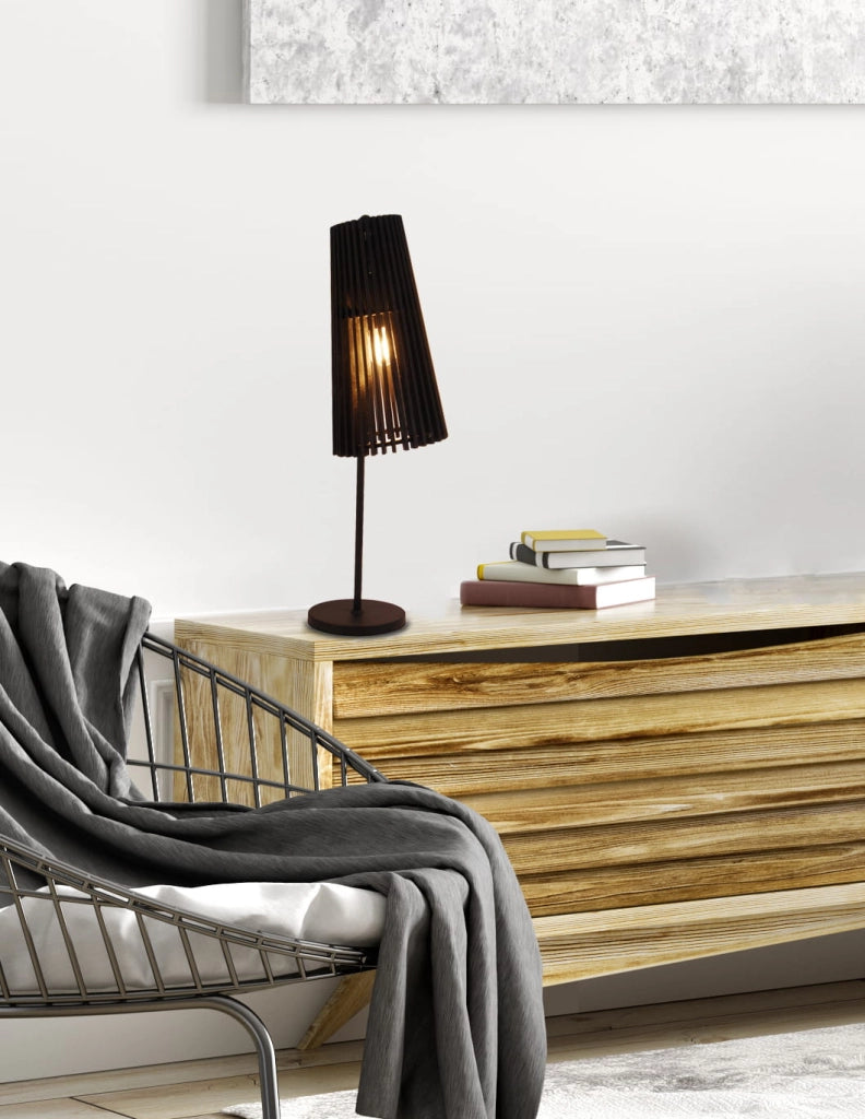 Lampada da tavolo Candellux OSAKA nera legno 1xE27
