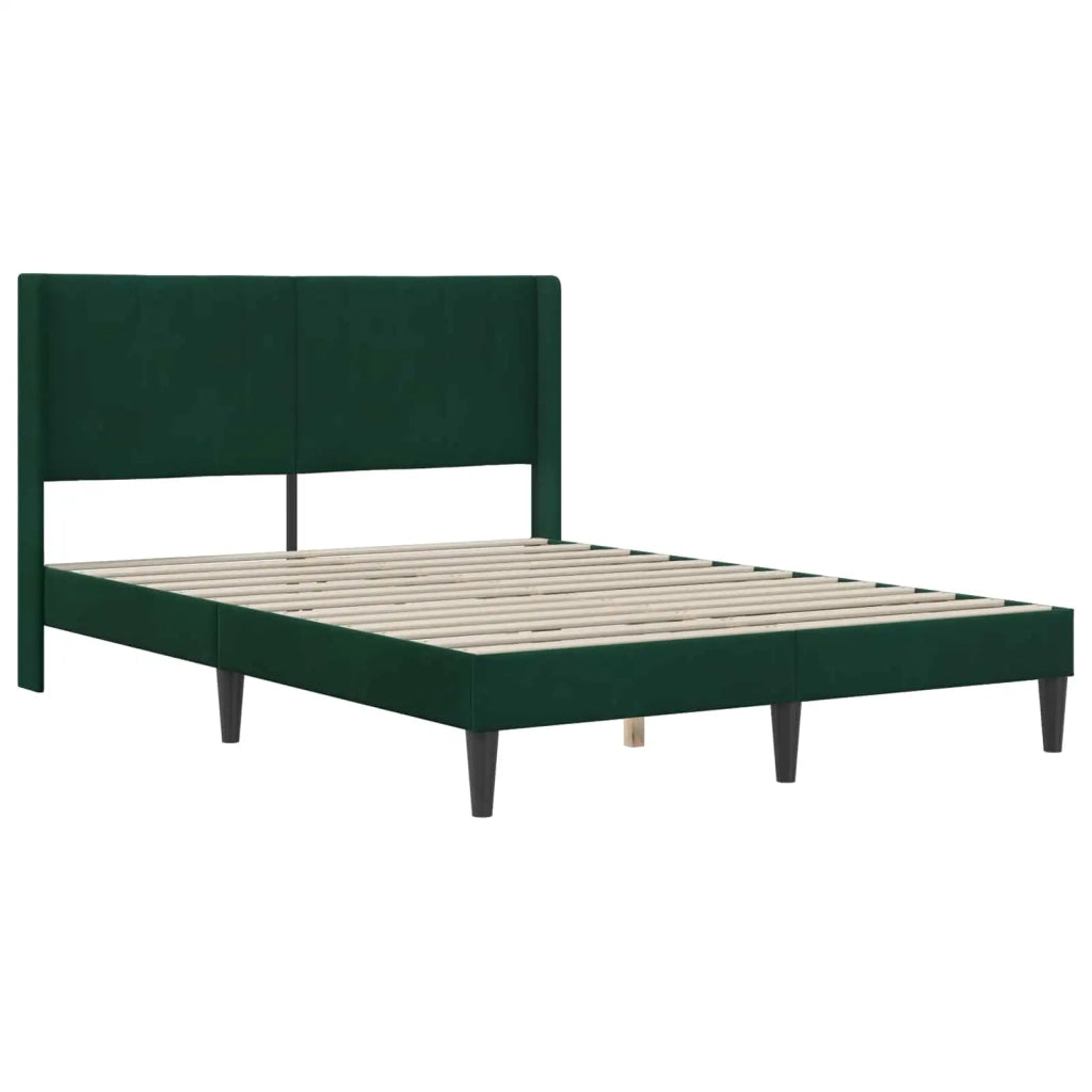 Struttura letto con materasso-Giroletto Verde Scuro 120 x 190 cm Velluto