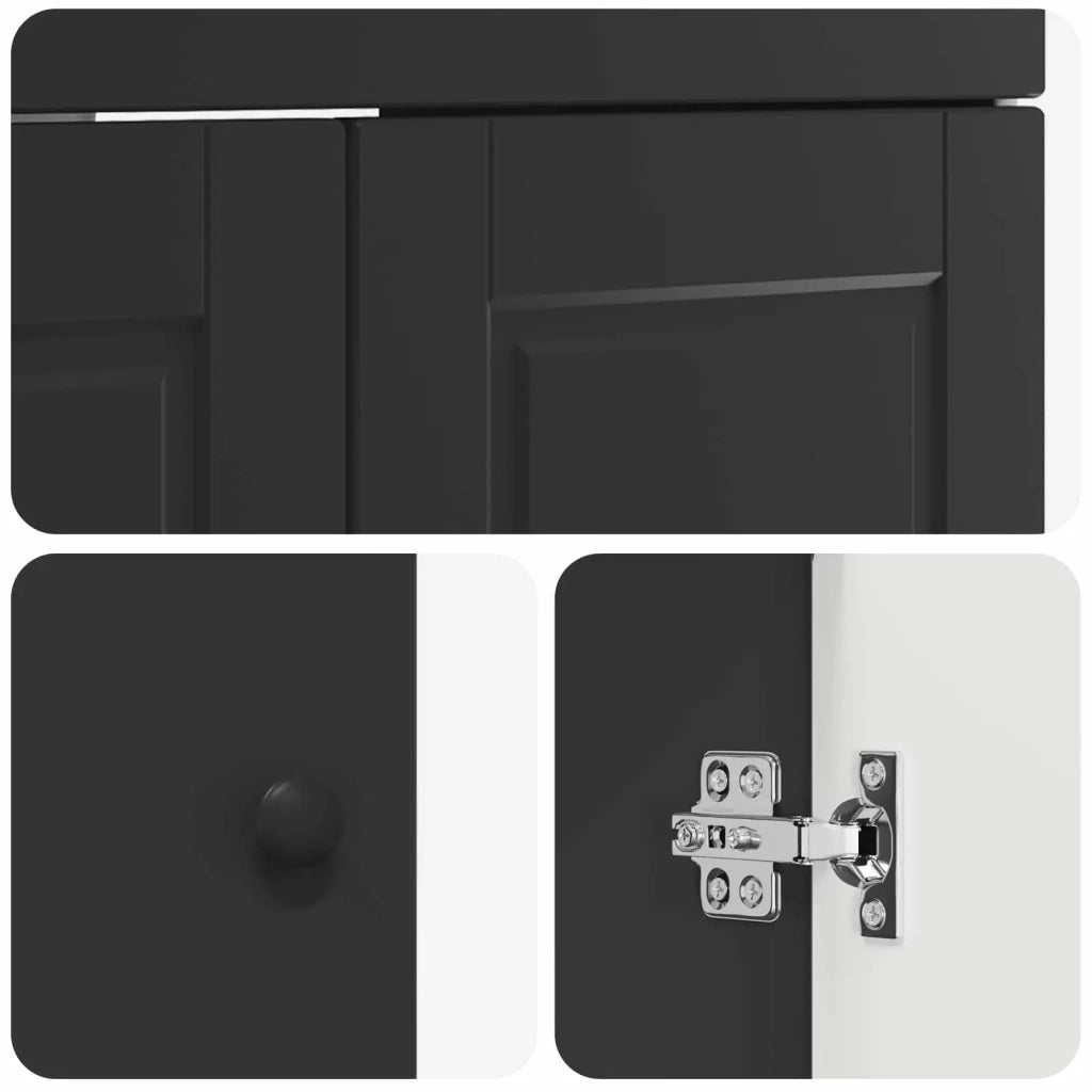 Mobiletto da bagno sotto il lavello Nero 78,5 x 37,5 x 81 cm 890075
