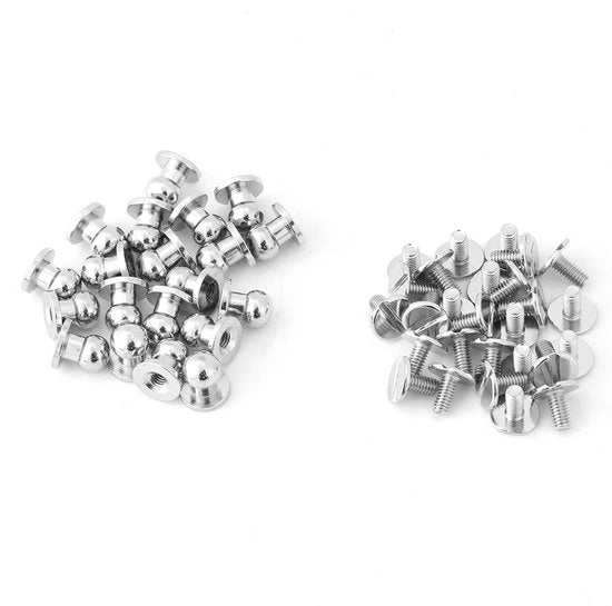Accessori di fissaggio in pelle per DIY - 20 pezzi - Testa rotonda - Materiale in rame - Accessori in pelle per DIY - Arte artigianale - Facile da installare - Duraturo - Spilli