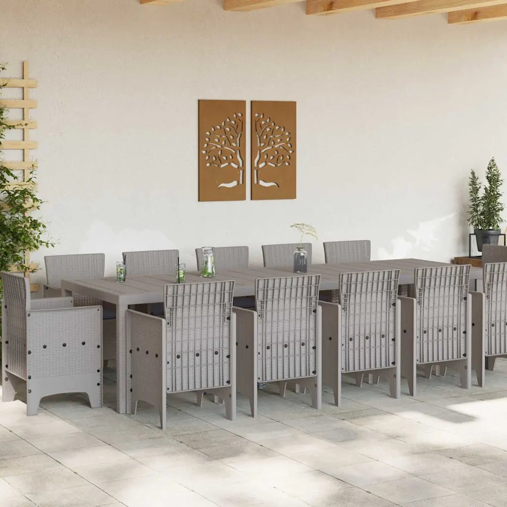 Set da Pranzo per Giardino Grigio chiaro e Antracite 3378630