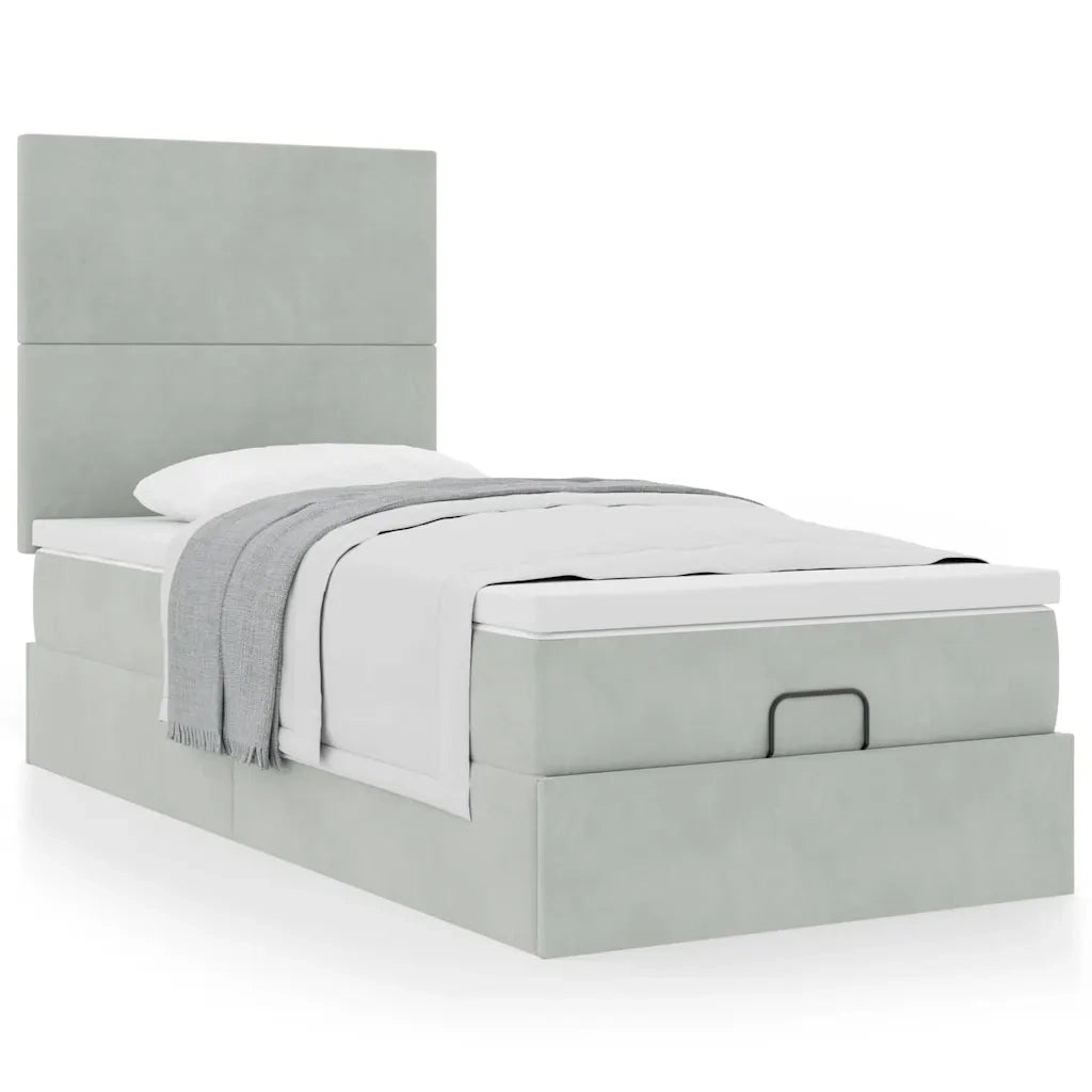 Struttura Letto Pouf con Materassi 90x190 cm in Velluto 3313367