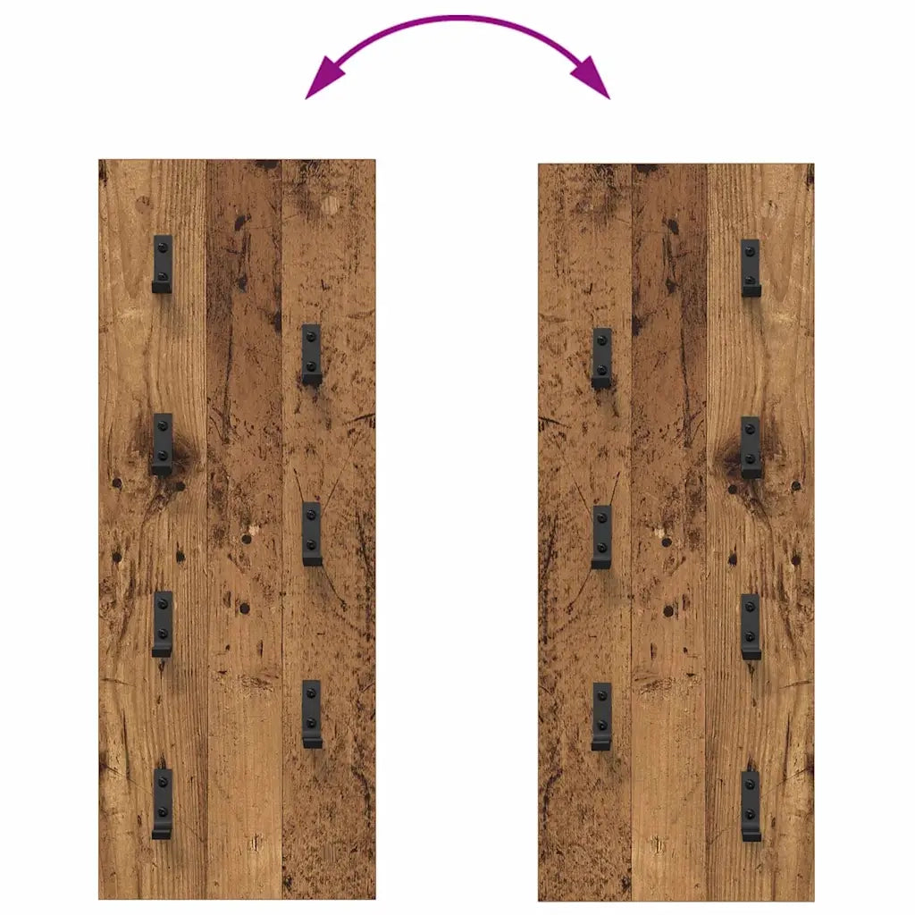 Appendiabiti a muro Legno vecchio 30 x 1,5 x 80 cm 874473