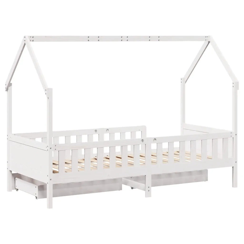 Giroletto Bambini con Cassetti-Struttura Letto Bambini 80x200 cm Legno Massello di Pino 462144