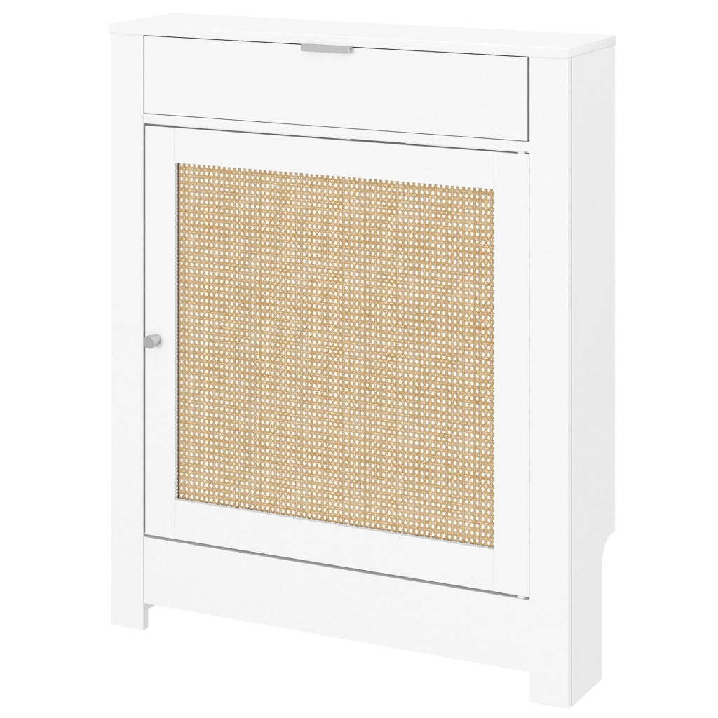 Copritermosifone con Anta e Rattan Design Boho ¨C Xylo ¨C Bianco