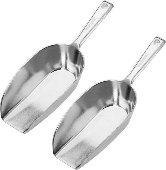 Schiacciapensieri, 2 pezzi, contenuto: ogni 300 ml (circa 290 g farina), alluminio, argento.