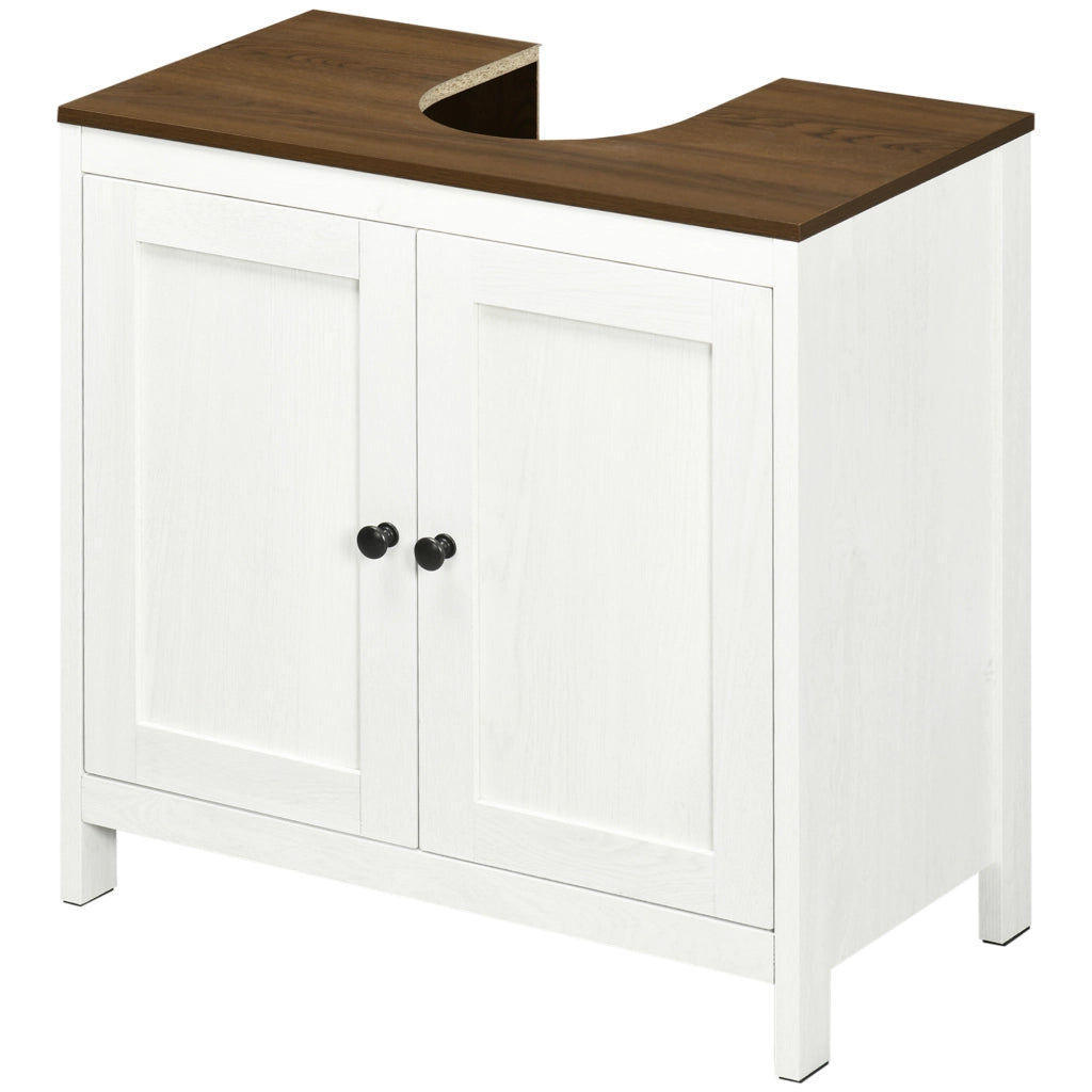 Mobile sottolavabo con 2 ante e ripiano regolabile ¨C Xylo ¨C Bianco 60x30x60 cm