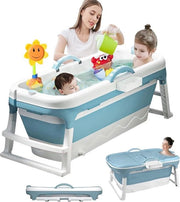 Bacino da bagno pieghevole per bambini - Sacchetto da bagno portatile - Bagno mobile grande - Copertura rimovibile - 118 x 62 x 54 CM bacino da bagno
