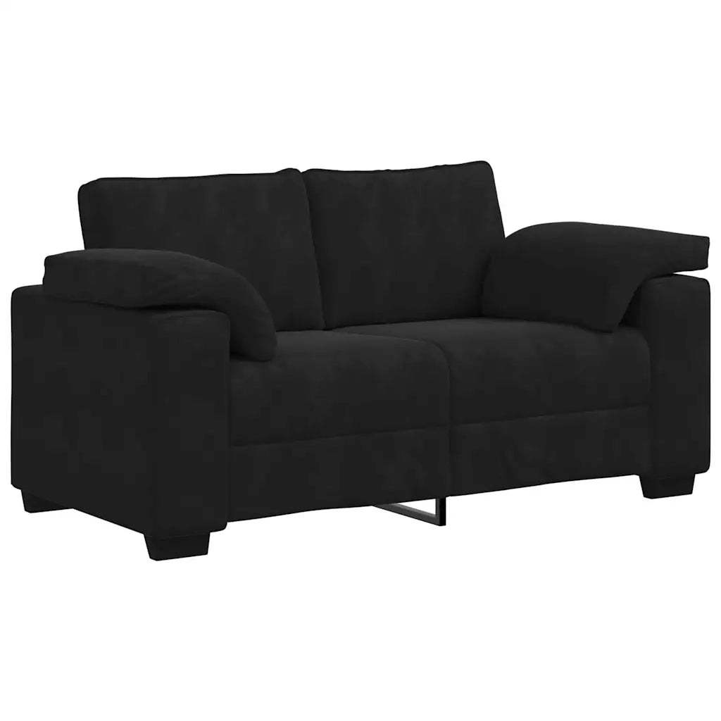 Divano Divanetto Nero 160x77x82 cm in Velluto 4105262