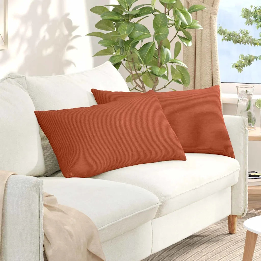 Cuscini da Divano 2 pcs Rosso Arancio 80 x 40 cm 42013738