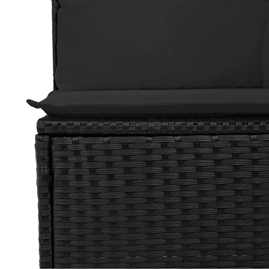 Set Divani da Giardino 5 pz | Set Salotto da Giardino con Cuscini in Polyrattan Nero