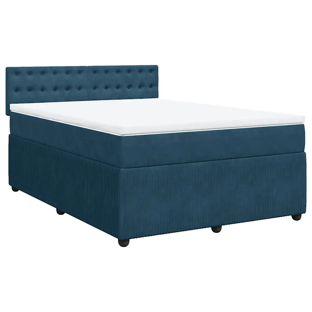 Giroletto a Molle con Materasso Blu 140x190 cm in Velluto 3290050