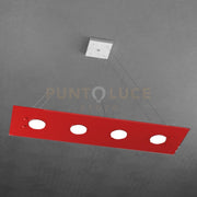 PATH SOSPENSIONE 4 LUCI RETTANGOLARE ROSSO 1141-S4 R-RO