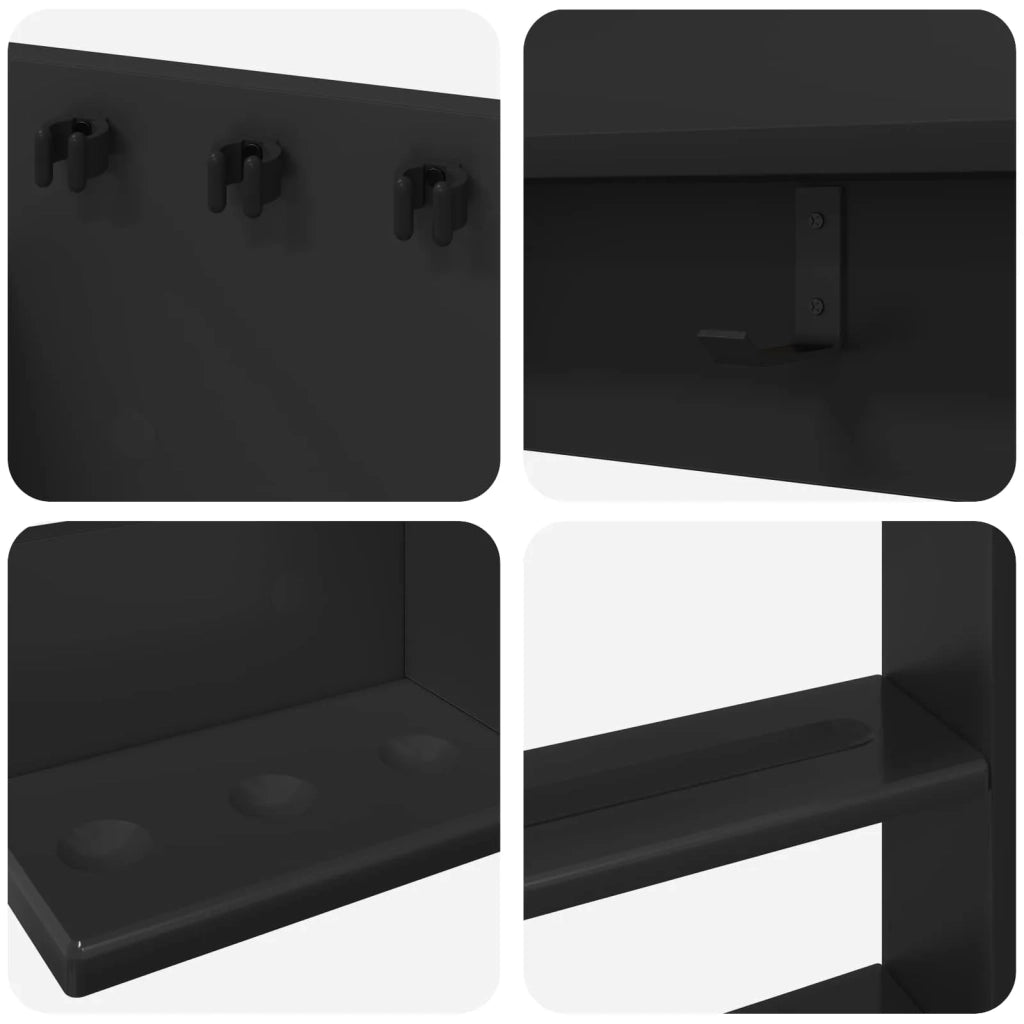 Supporto per stecche da biliardo Legno ingegnerizzato Nero 8006774