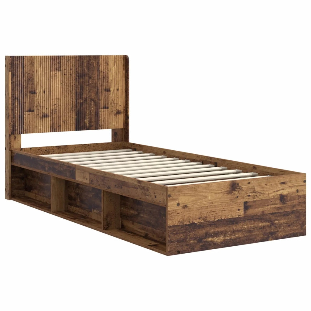 Struttura del letto con stoccaggio e testata Legno antico 3413915