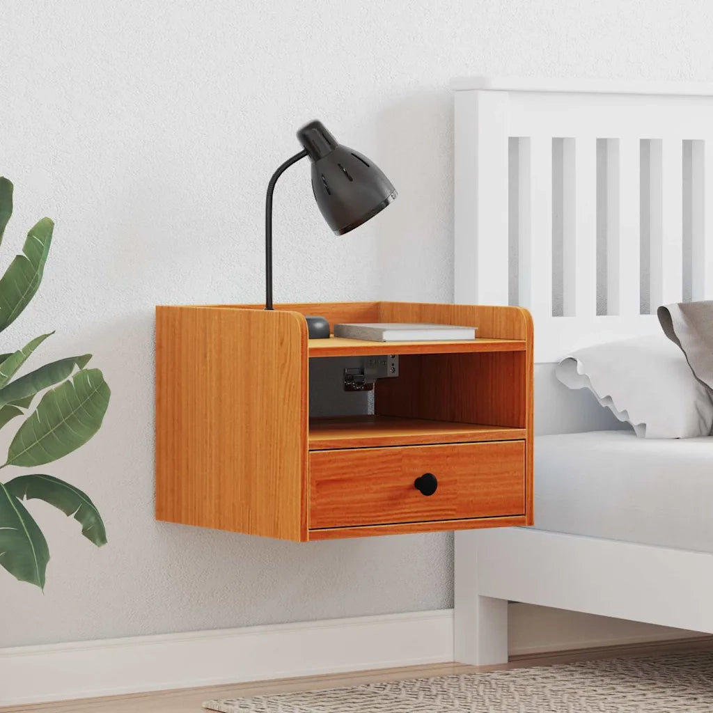 Comodino con cassetto 2 pcs Marrone cerato 38 x 36 x 29,5 cm 873516