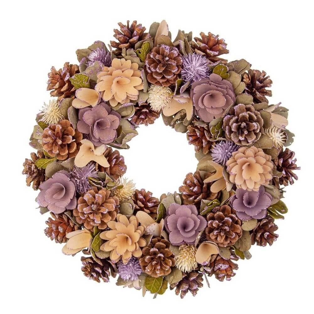 Corona decorativa Agatha beige-lilla D34