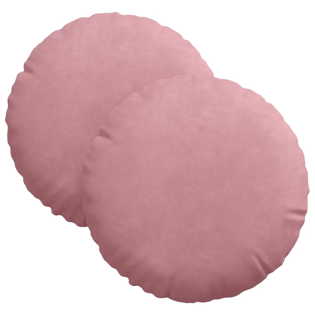 Cuscini per Seduta 2 pcs Rosa Ø30 x 13 cm Velluto 42014104