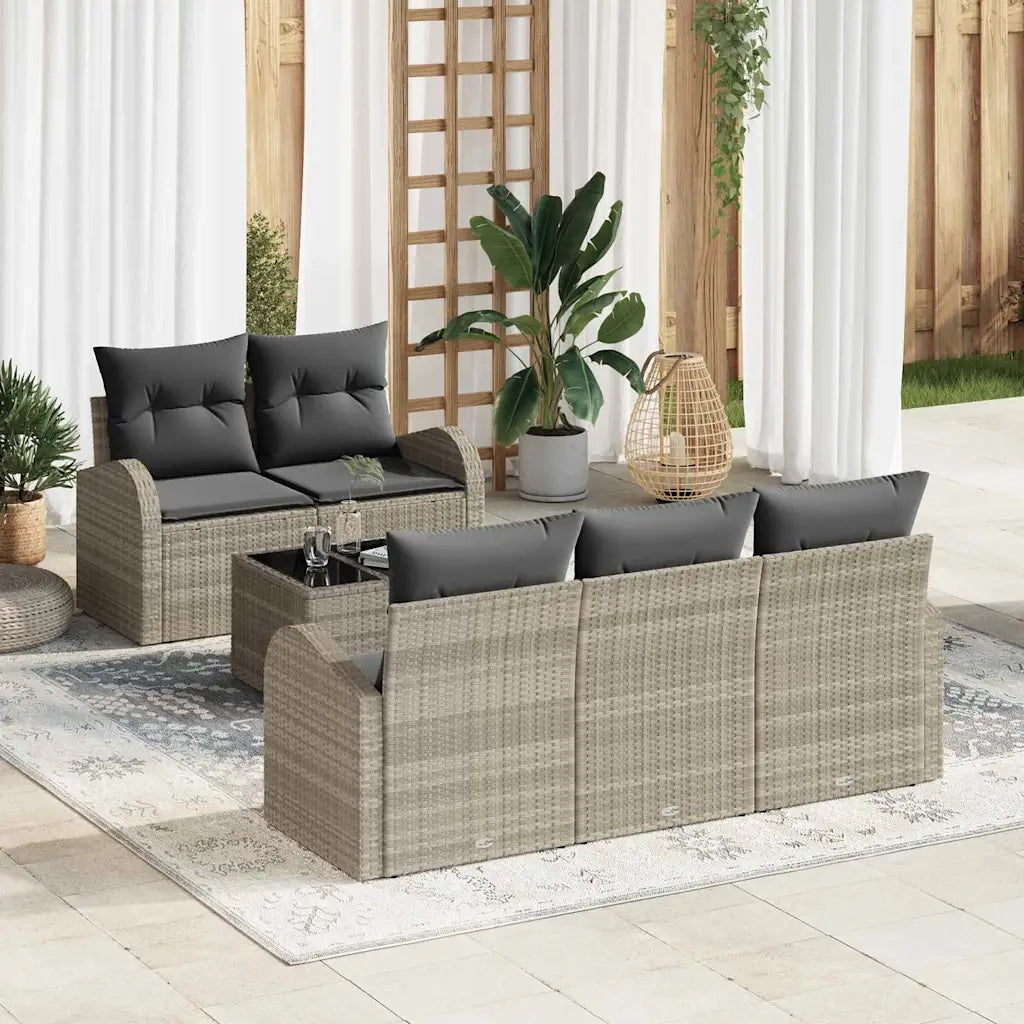 Set Divano da Giardino Grigio chiaro 55 x 55 x 37 cm polyrattan 3345922