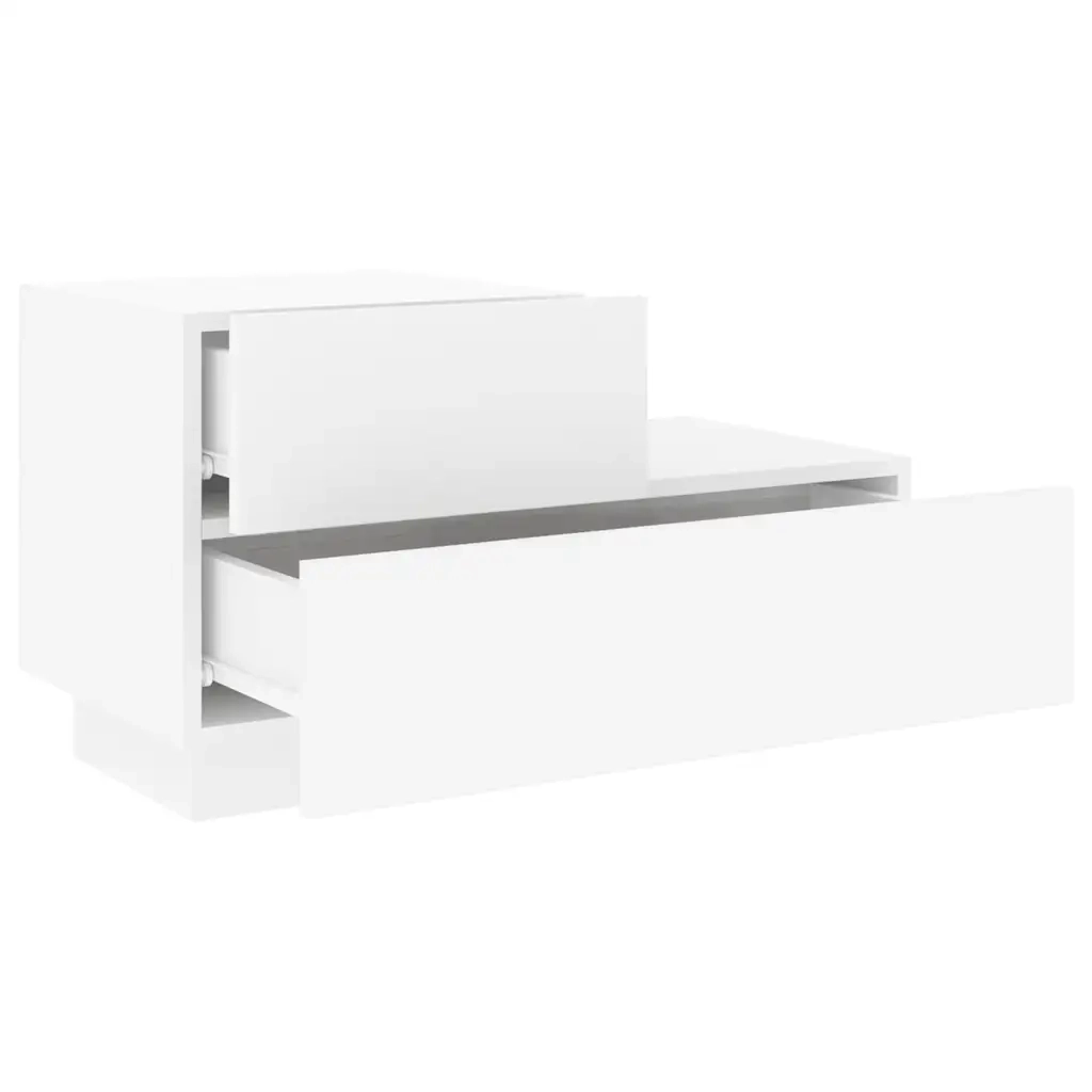 Comodino | Armadio da Notte | Mobiletto da notte con Luci LED Bianco 70x36x40,5 cm