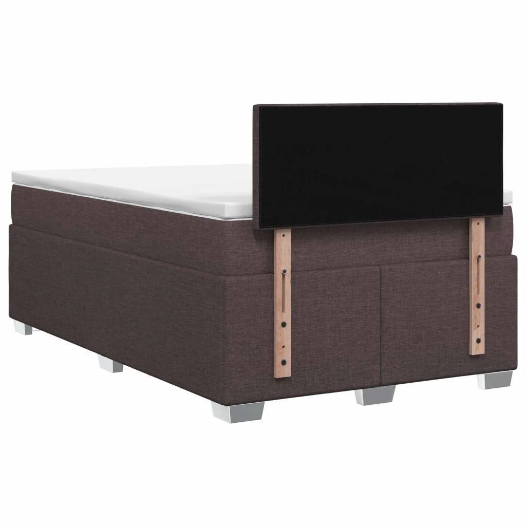 Letto con Box Spring, Materasso e LED Marrone Scuro Tessuto 3451899