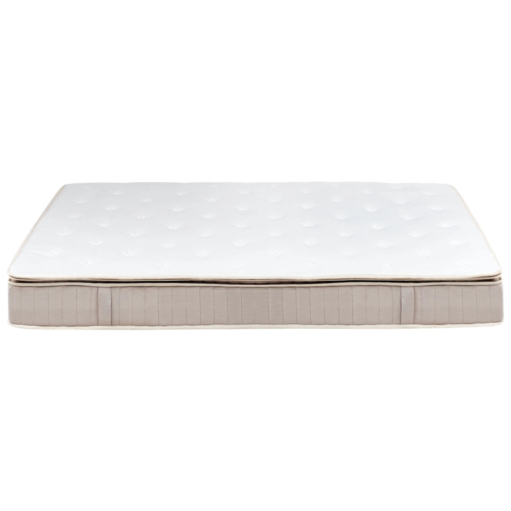 Materasso a molle insacchettate in lattice bianco e beige EU 160 x 200 cm duro con cerniera e rivestimento in poliestere rimovibile Accessori per la camera da letto