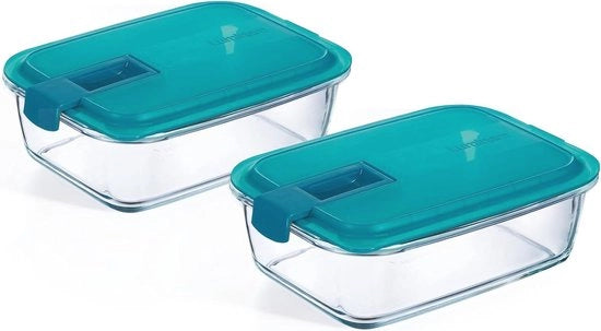 Set di 2 contenitori rettangolari 122 cl - Vetro riciclabile