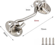 Fermo allaccio e chiusura per porta di garage, catena di sicurezza per porta di garage, serratura per porta di garage, catena di sicurezza per finestre, porta finestra, porta di garage, porta di casa (lotto da 2) - argento - 7,62 cm