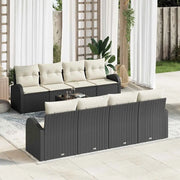 Set Divano da Giardino Nero 55 x 55 x 37 cm polyrattan 3345967