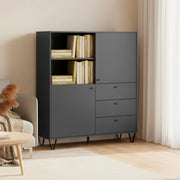 Credenza con ante cassetti e vano a giorno antracite ALDO6 123,6x40x135H