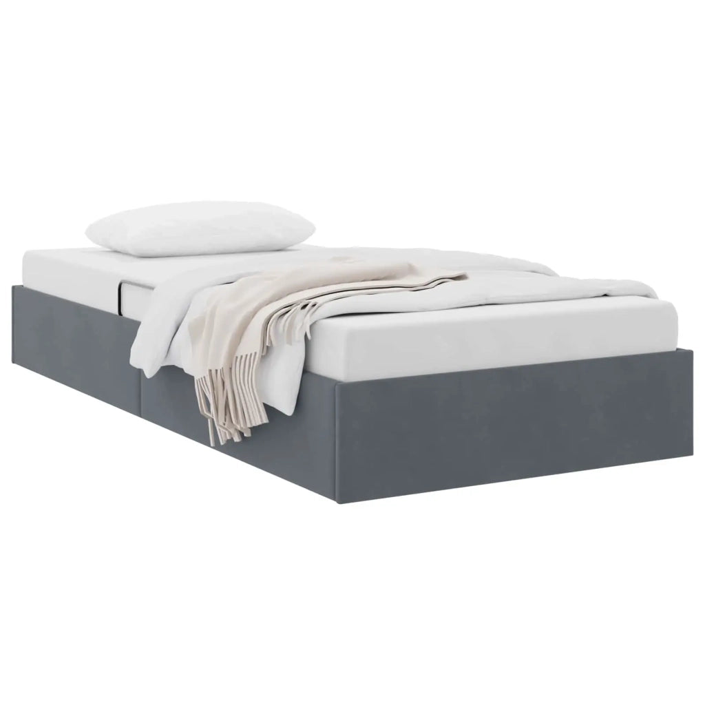 Letto ottomano Grigio Scuro 90 x 200 cm Velluto 3442857