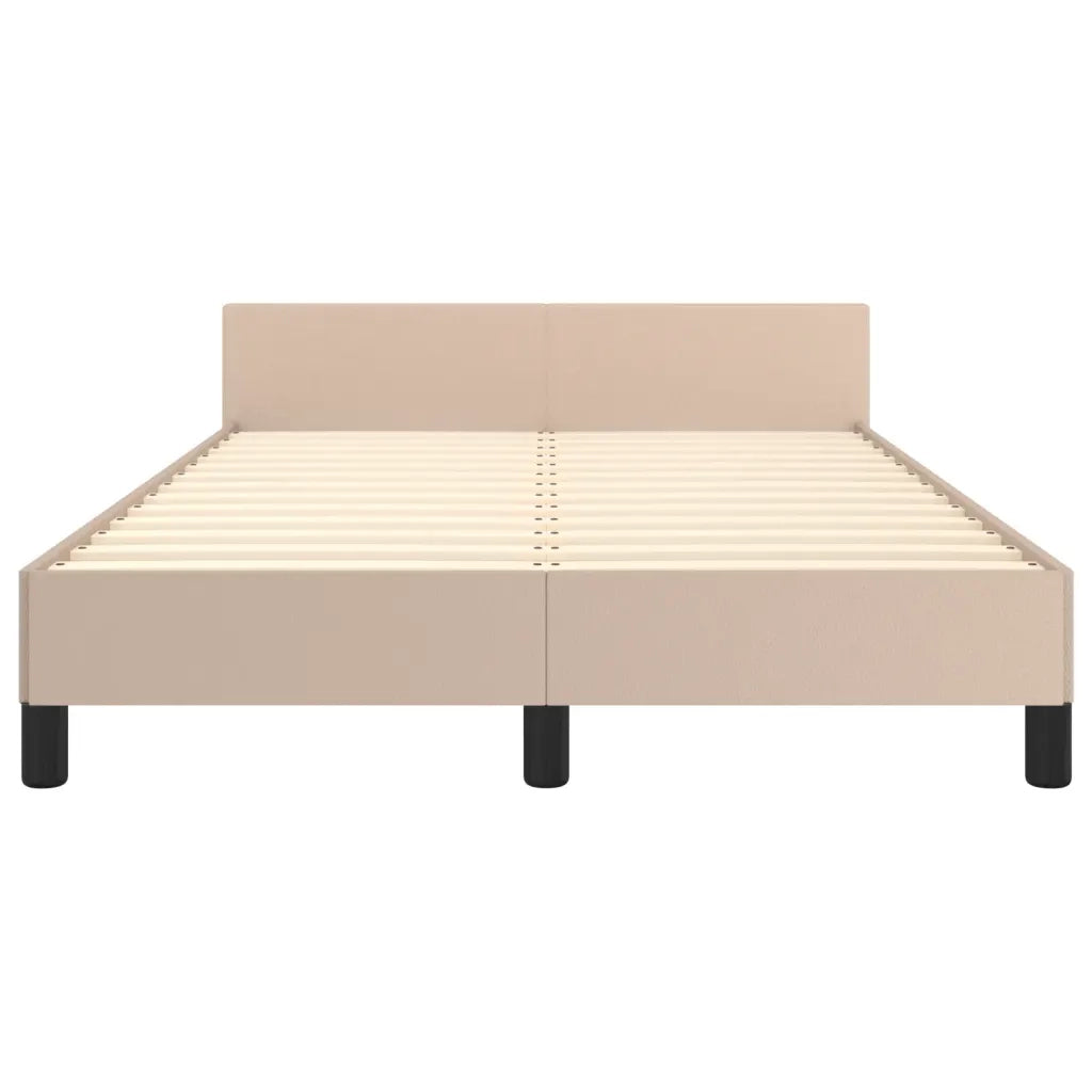 Letto matrimoniale | Letto per adulti | Giroletto senza Materasso Cappuccino 120x190 cm in Similpelle