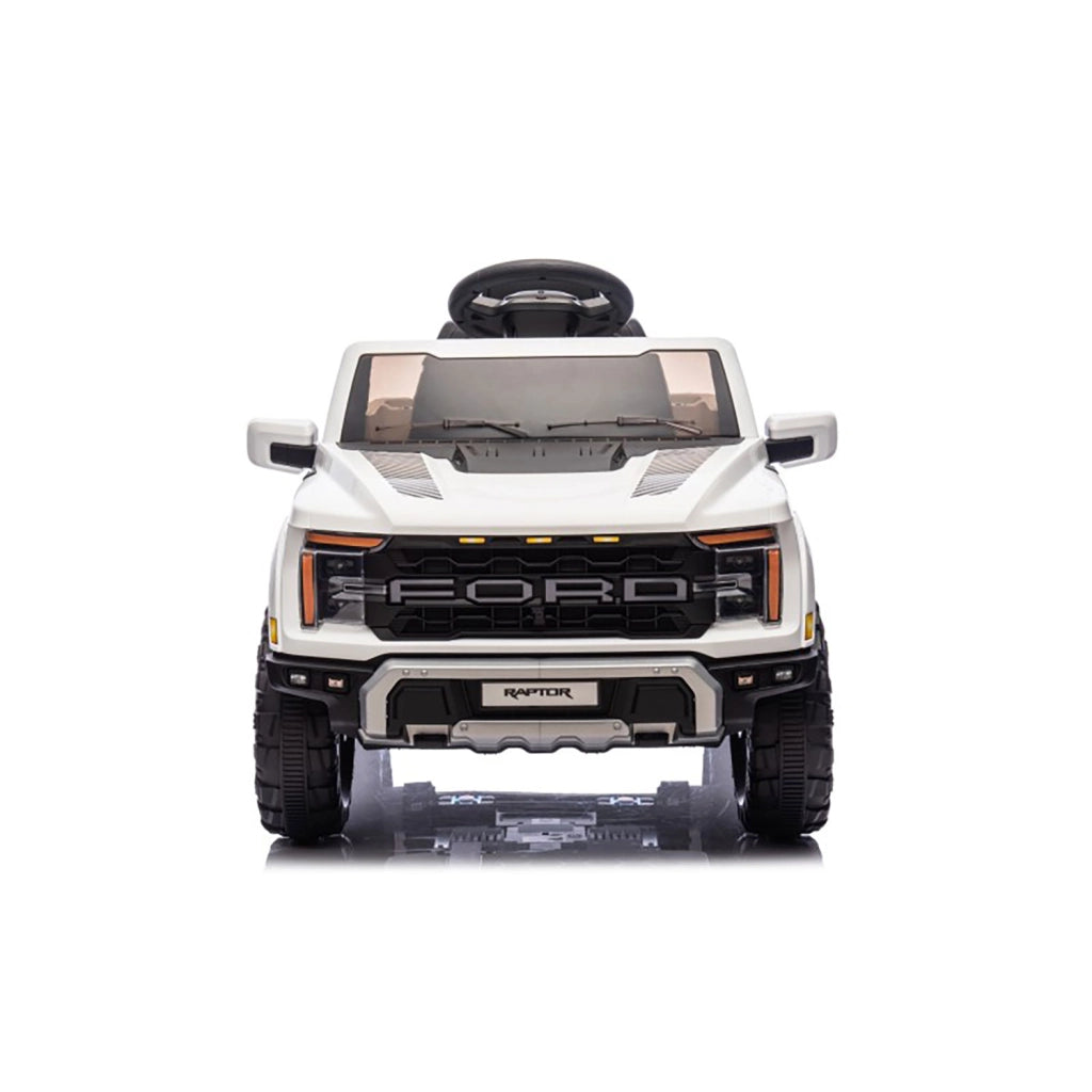 Macchina Elettrica per Bambini Ford Raptor 12V con Telecomando Bluetooth Luci LED e Tappetini Inclusi Bianco