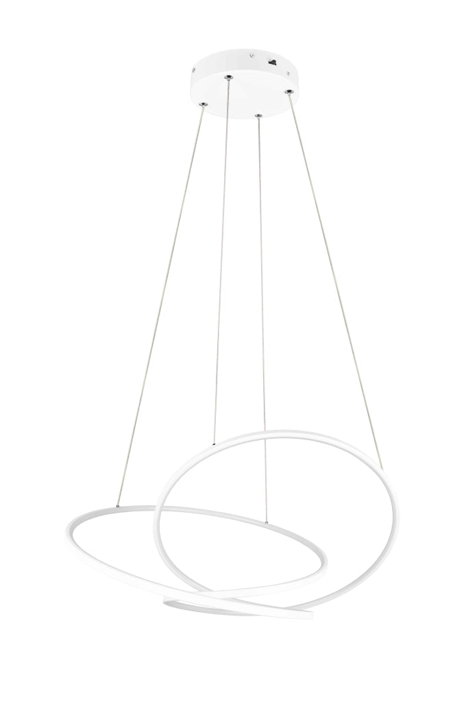 Lampada a sospensione LED, metallo, bianco, D 75 cm, Darvin