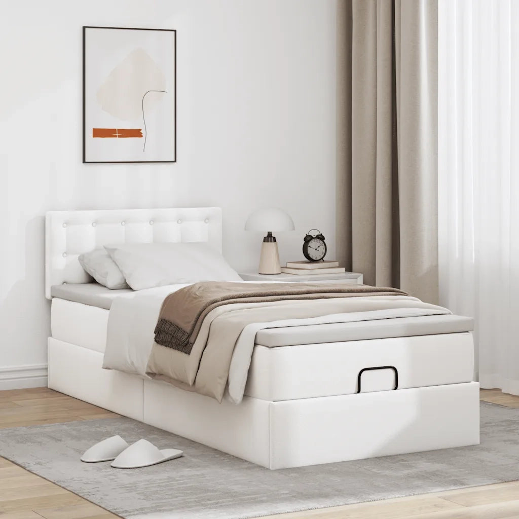 Struttura Letto Pouf con Materasso 100x200 cm Similpelle 3312138