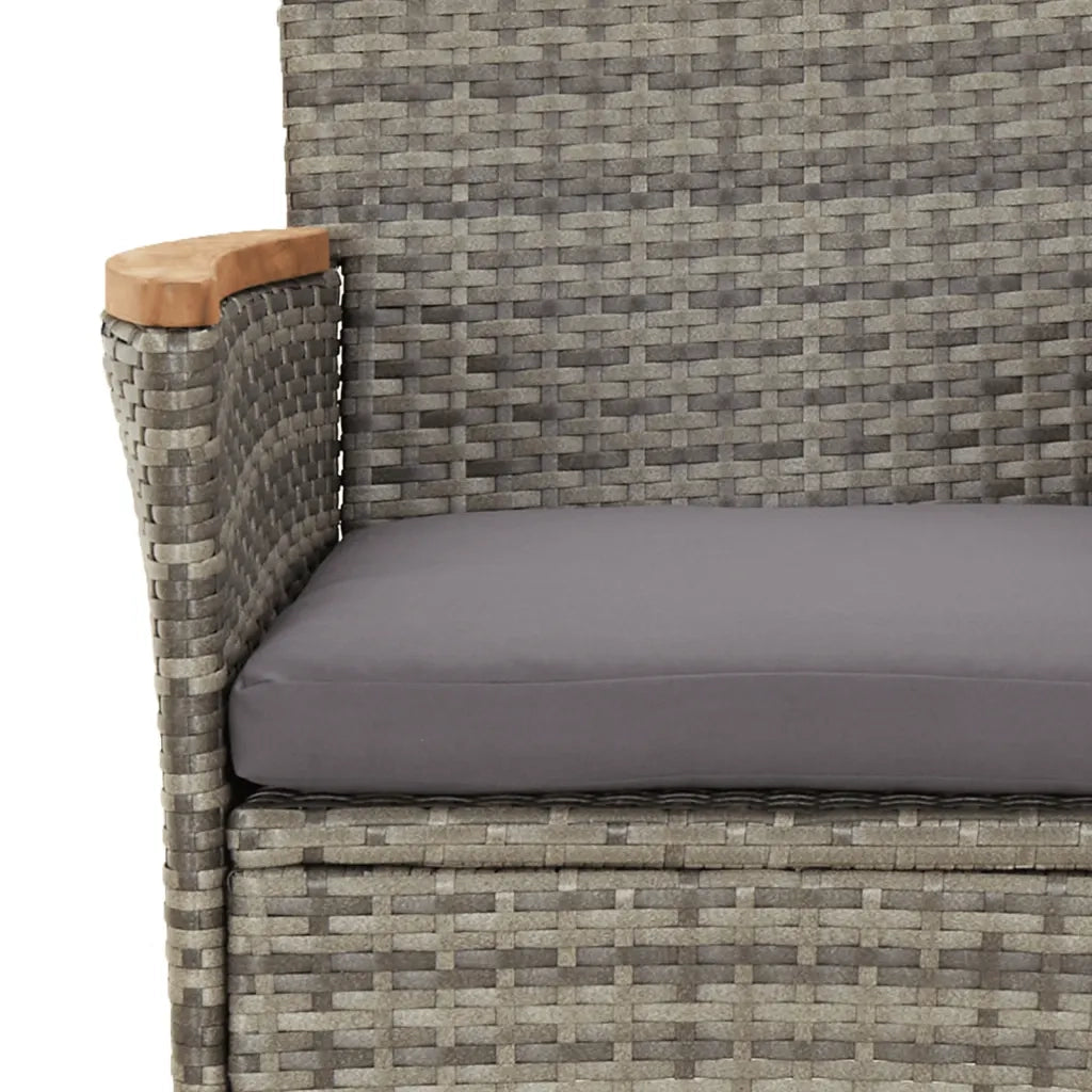 Set Bistrò da Giardino 5 pz con Cuscini in Polyrattan Grigio 3187425