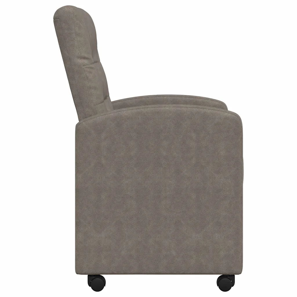 Sedie da Pranzo con Ruote 2 pcs Grigio 58 x 67 x 97 cm