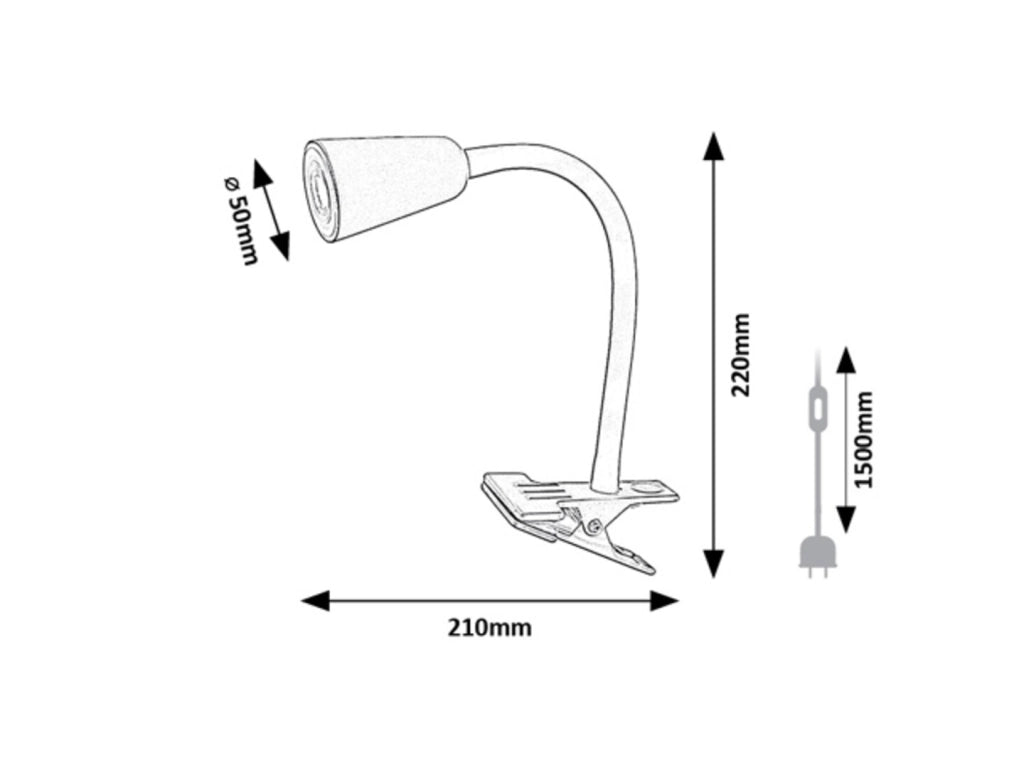 Lampada da scrivania Aldo 1xGU10 nera/khaki Rabalux