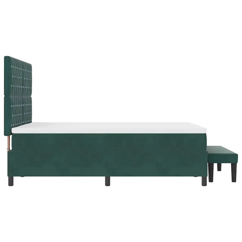 Letto a molle con testiera Verde scuro 200 x 140 cm Velluto 3344453