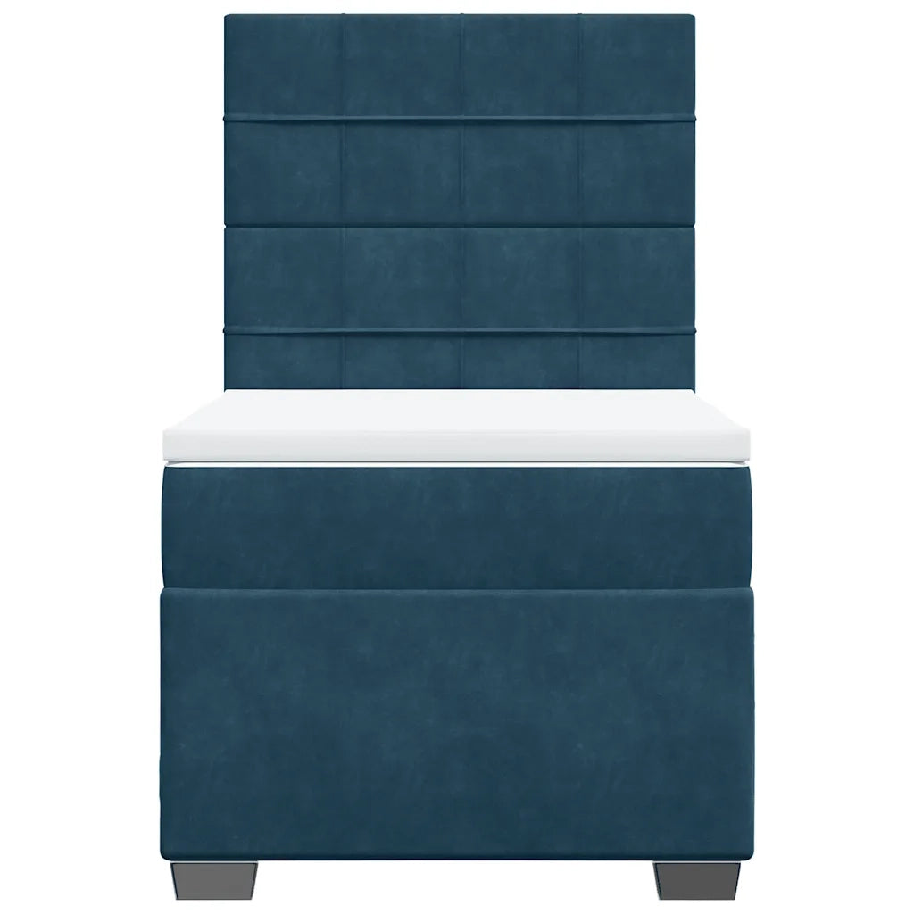 Giroletto a Molle con Materasso Blu 90x190 cm in Velluto 3293090