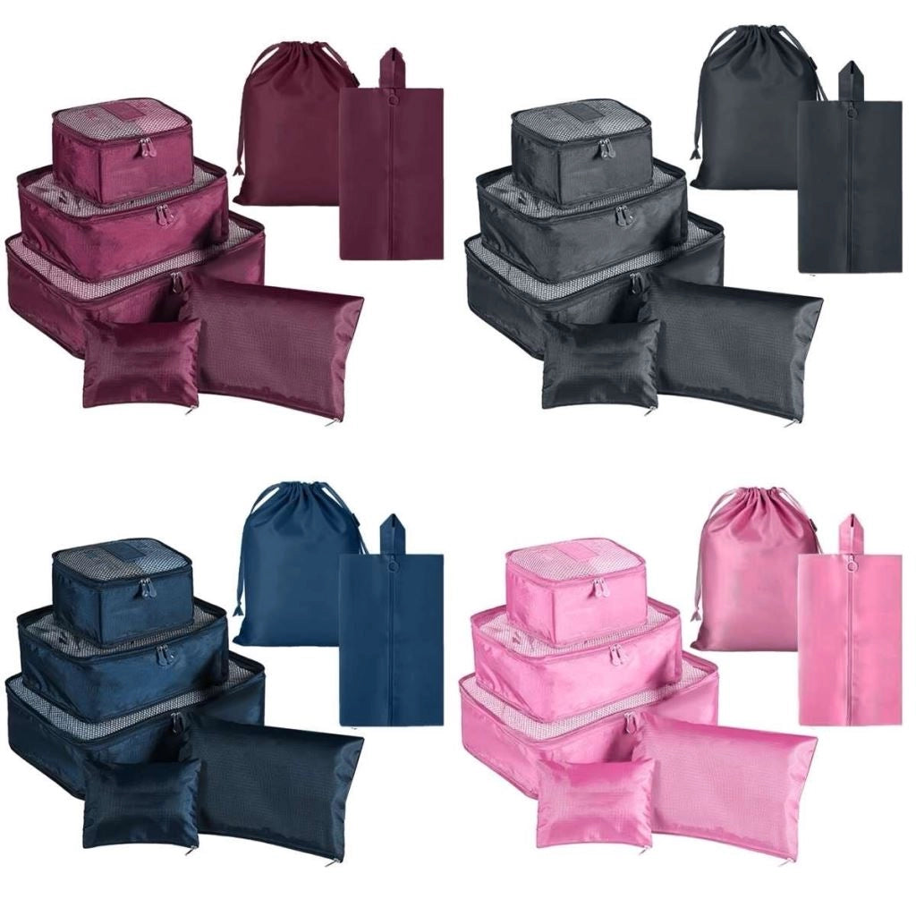 Set 7 Pezzi Borselli Organizer da Viaggio Slim 4 Colori