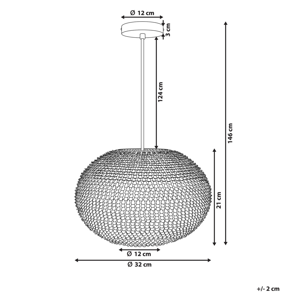 Lampada a Sospensione in Metallo Argento a forma di globo