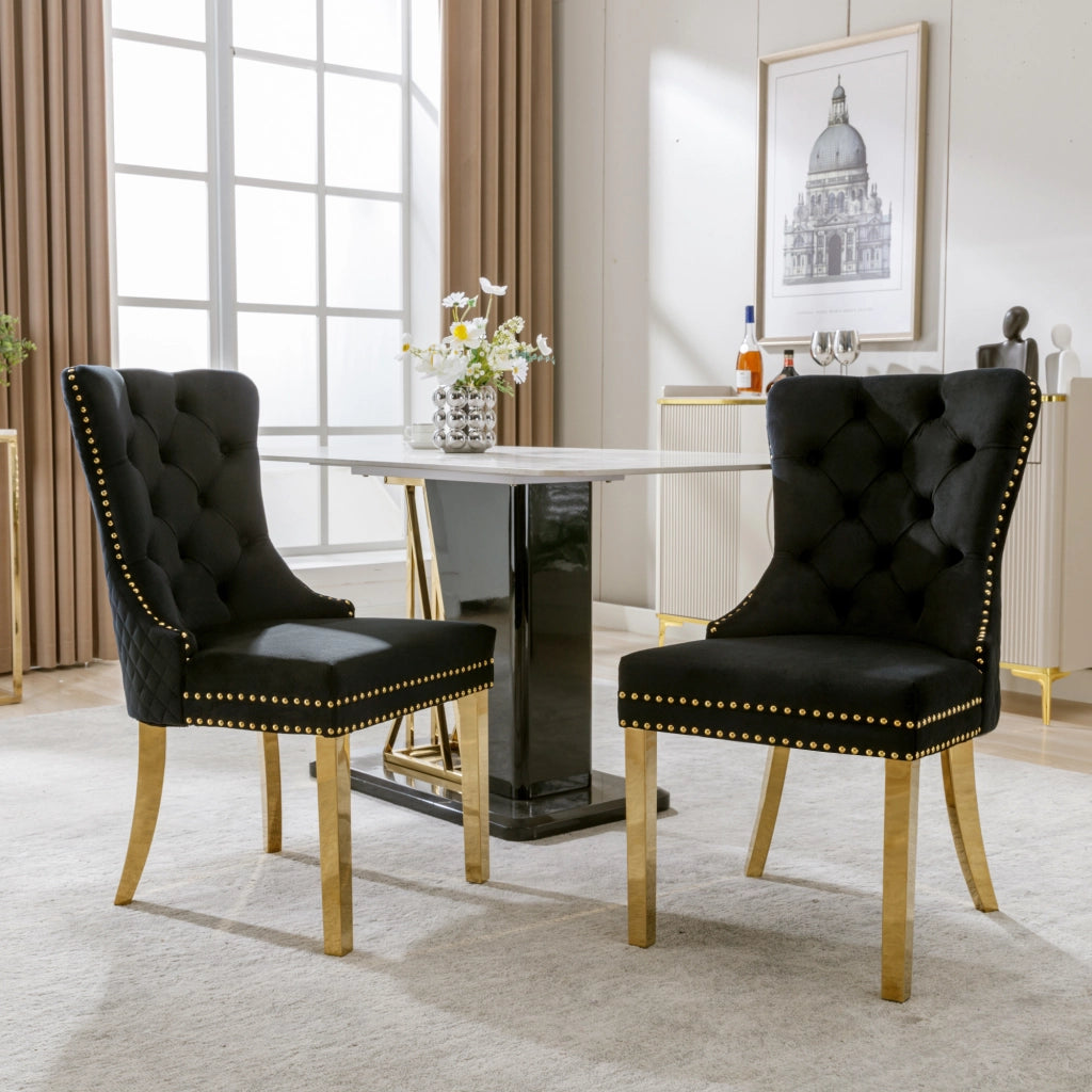 SEDIA DA PRANZO IMBOTTITA 50,5x45x95 cm Velluto Nero