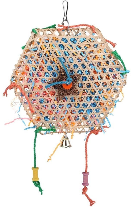 Giocattoli Interattivi per Uccelli - Flessibile in Bambù - Giocattoli da Mordere - Adatti a Parrocchetti - Pappagalli - Conure - Salute degli Animali di Compagnia - Giocattoli per Uccelli