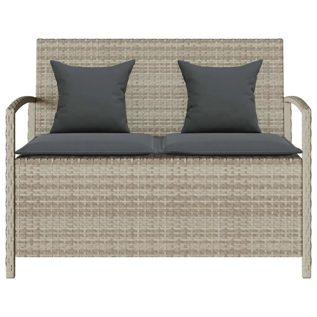 Panca Portaoggetti da Giardino con Cuscino in Polyrattan 4104216