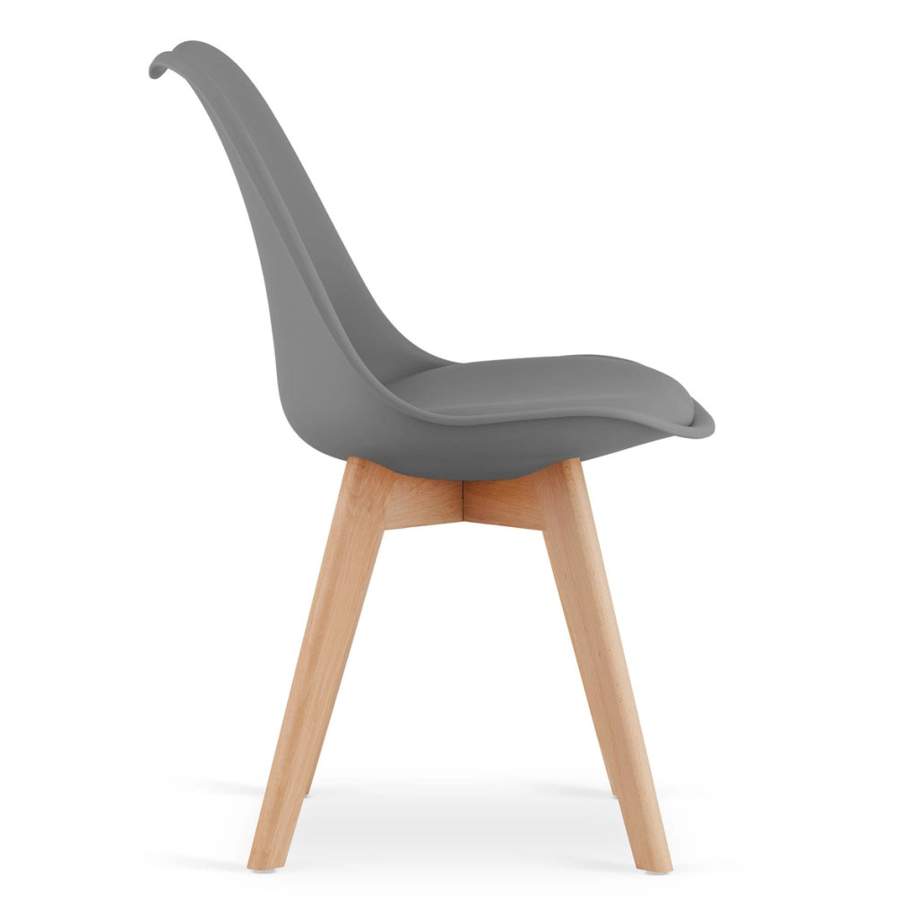 Sedia Mark scandinava grigio grafite con gambe in faggio