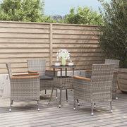 Set Bistrò da Giardino 5 pz con Cuscini in Polyrattan Grigio 3187425