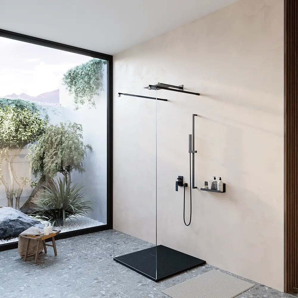 Piatto doccia 90x90 cm colore nero effetto pietra | Samos